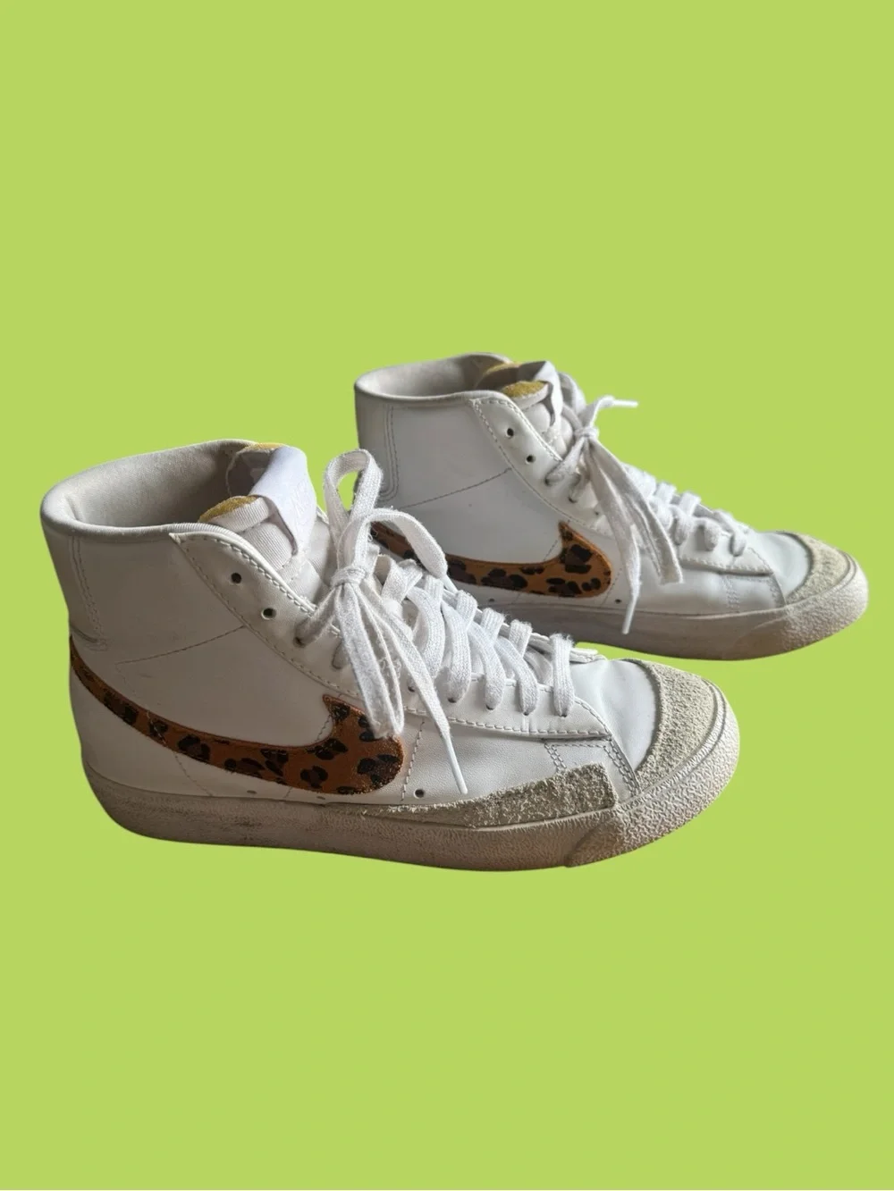 Nike Blazers Sneakers with Leopard Swoosh